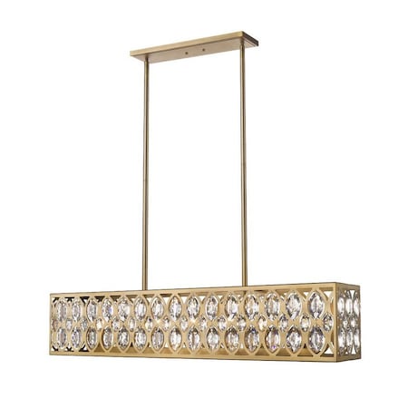 Dealey 7 Light Chandelier, Heirloom Brass & Clear